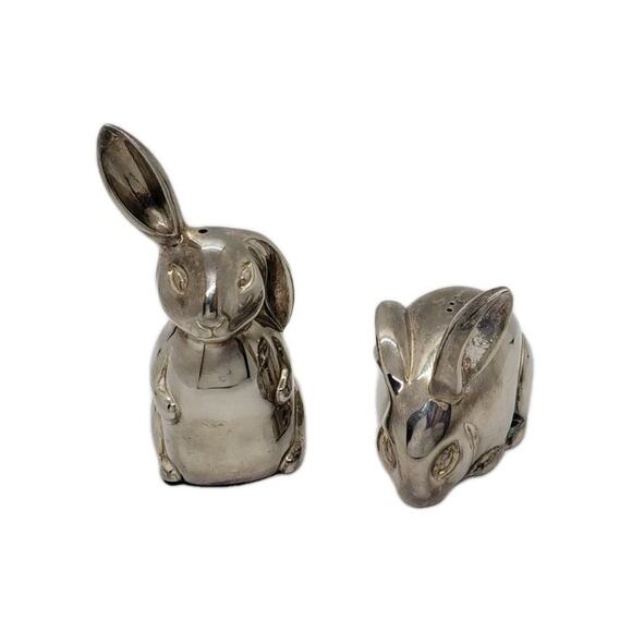 Godinger Other - Vintage Silver Plated Bunny Rabbit Salt and Pepper Shakers Godinger MCM